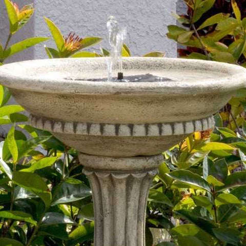 Image of Outdoor Resin Stone Solar Bird Bath Fountain