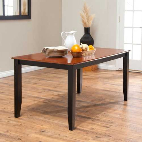 Image of Solid Hardwood Two Tone Cherry / Black Dining Table - Seats up to 6