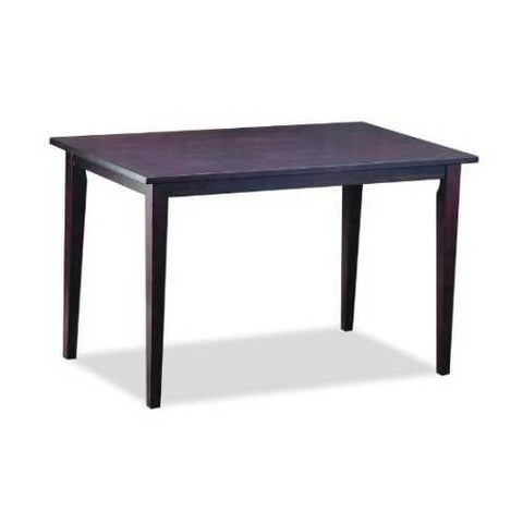 Image of Solid Rubberwood Dining Table in Dark Brown Stain Veneer Finish