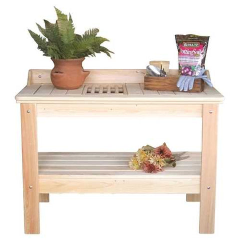 Image of Wooden Potting Bench Garden Table - Made in USA
