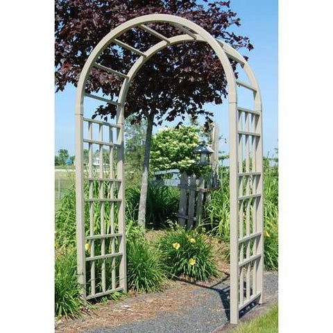 Image of Outdoor 7.5-Ft Mocha Vinyl Arched Arbor for Garden Made in USA