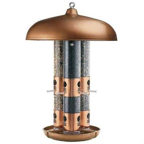 Image of Copper Finish Triple Tube Bird Feeder