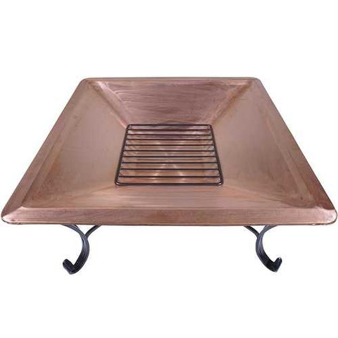 Image of Square 32-inch Steel Fire Pit with Spark Screen
