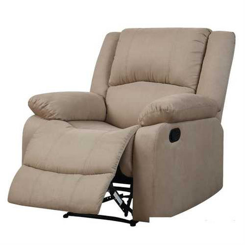 Image of Beige Microfiber Upholstered Recliner Chair