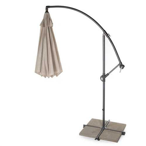 Image of 10 Foot Mocha Offset Patio Canopy Umbrella Rotates 360 Degrees