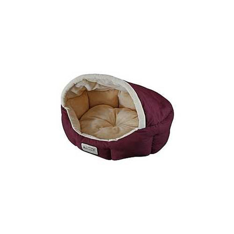 Image of 18-inch Burgundy & Beige Small Dog & Cat Bed by Armarkat