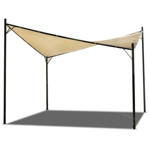 Image of Modern Outdoor Steel Frame 12 x 12 Ft Gazebo with Beige Canopy