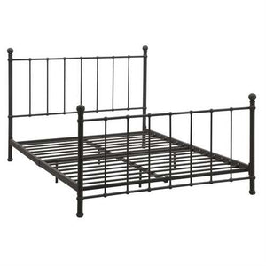 Full size Dark Bronze Metal Platform Bed with Headboard and Footboard