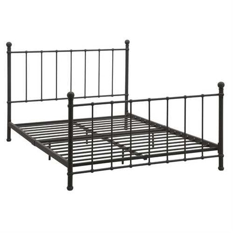 Image of Full size Dark Bronze Metal Platform Bed with Headboard and Footboard