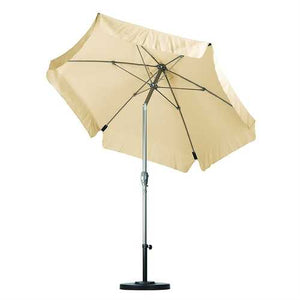 Antique Beige 7.5 Foot Off-White Patio Umbrella with Push Button Tilt and Metal Pole