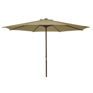 9 Foot Patio Umbrella with Beige Polyester Fabric Shade