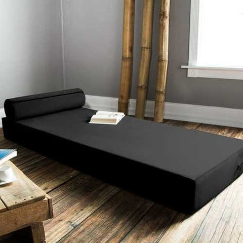 Image of Simple Modern 76 x 30 inch Day Bed Mattress Floor Cushion with Bolster Pillow