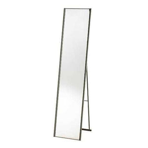 Modern Free-Standing Floor Mirror in Champagne Steel Finish