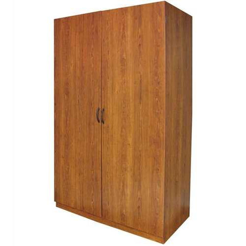 Image of Wardrobe Cabinet Bedroom Organizer Storage Closet in Brown Wood Finish