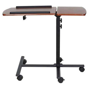 Adjustable Height Laptop Cart Computer Desk in Cherry Finish