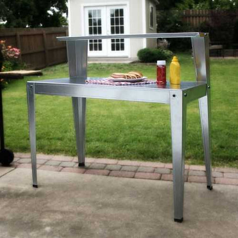 Image of Galvanized Steel Potting Bench Garden Workstation Rack Table