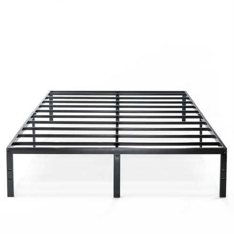 Image of Queen size Sturdy Black Metal Platform Bed Frame with Headboard Attachments