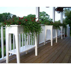 Raised Planter in White Resin - Great for Herbs Vegetables and Flowers