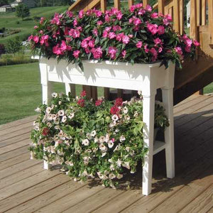 Raised Planter in White Resin - Great for Herbs Vegetables and Flowers