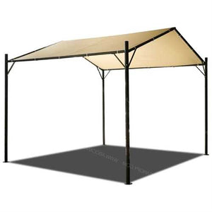 Outdoor Patio Steel Frame 10 x 10 Ft Gazebo Carport with Beige Canopy