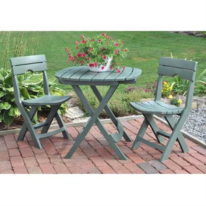 3-Piece Fast Fold Outdoor Furniture Bistro Set in Sage Green