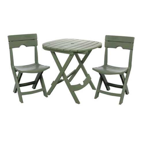 Image of 3-Piece Fast Fold Outdoor Furniture Bistro Set in Sage Green