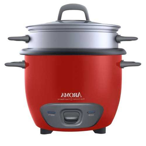 Image of Red 6-Cup Automatic Rice Cooker Kitchen Food Steamer