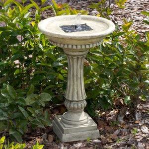 Outdoor Resin Stone Solar Bird Bath Fountain