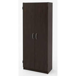 Modern 2-Door Armoire Wardrobe Storage Cabinet in Espresso Wood Finish