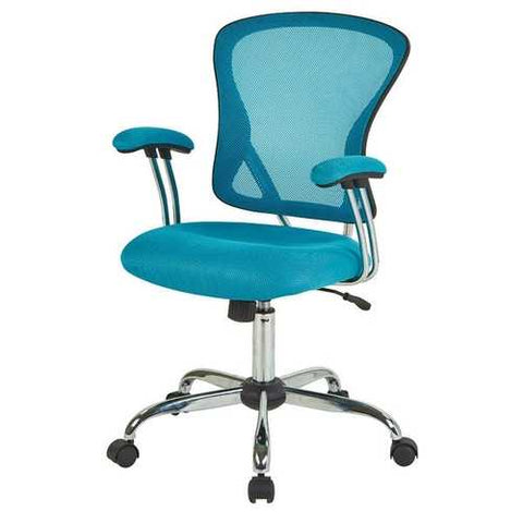 Image of Blue High Back Mesh Office Chair with Padded Armrest