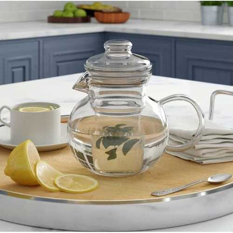 Image of Borosilicate Glass Stovetop Safe Teapot with Glass Tea Infuser