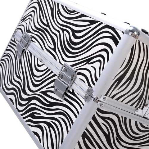 Image of Portable Jewelry Box Makeup Storage Case Organizer in Zebra