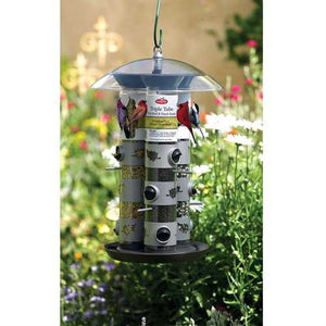 2-in-1 Triple Tube Squirrel Baffle Bird Feeder