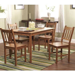 5-Piece Eco-Friendly Solid Bamboo Dining Set