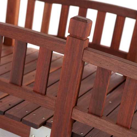 Image of Durable Red Shorea Wood 6-Ft Garden Bridge with Hand Rails