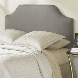 King-size Upholstered Headboard in Dolphin Grey Taupe Polyester