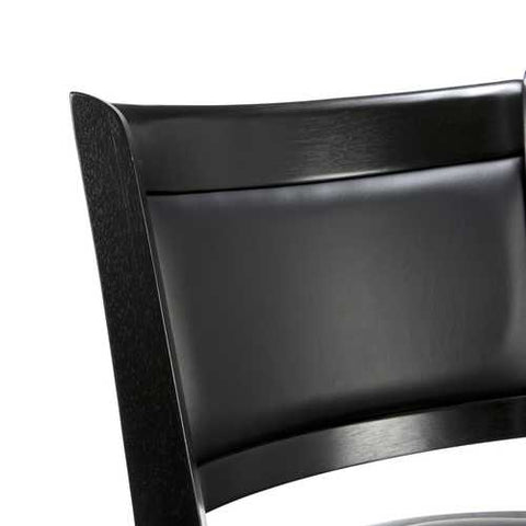 Image of Black 29-inch Swivel Seat Barstool with Faux Leather Cushion Seat