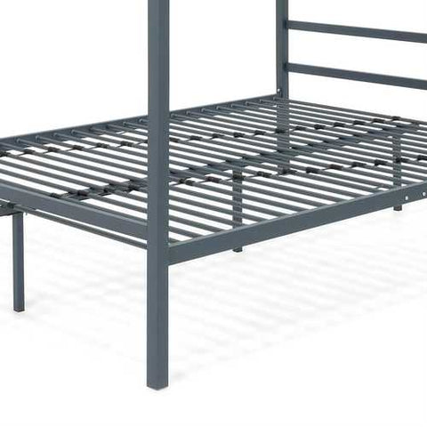 Image of Queen size Grey Metal Platform Bed Frame with Canopy