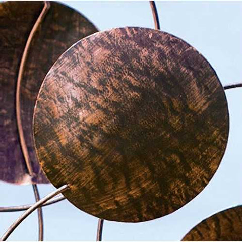 Image of 6-Ft Tall Bronze Finish Metal Wind Spinner Spinning Outdoor Modern Art