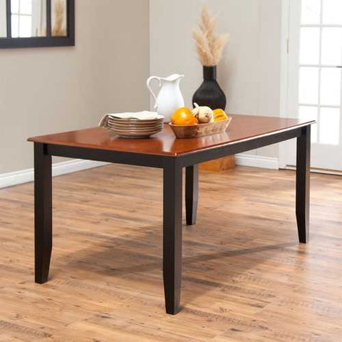 Image of Solid Hardwood Two Tone Cherry / Black Dining Table - Seats up to 6