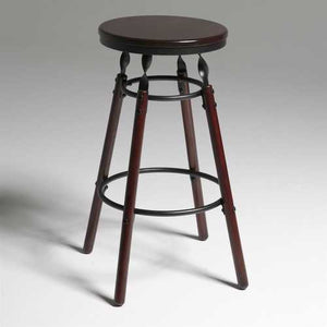 Dark Cherry Finish Wood Barstool with 30-inch High Seat