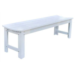 5-Ft Backless Outdoor Garden Bench in Cedar Wood - White