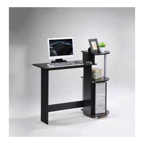 Image of Contemporary Computer Desk in Black and Grey Finish