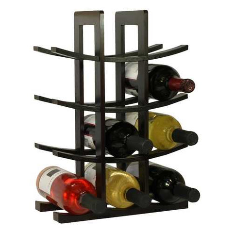 Image of 12-Bottle Wine Rack in Dark Espresso Finish Bamboo