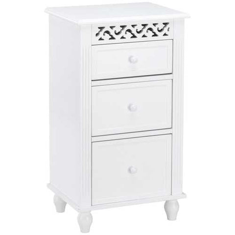 Image of White 3-Drawer Bathroom Floor Linen Cabinet