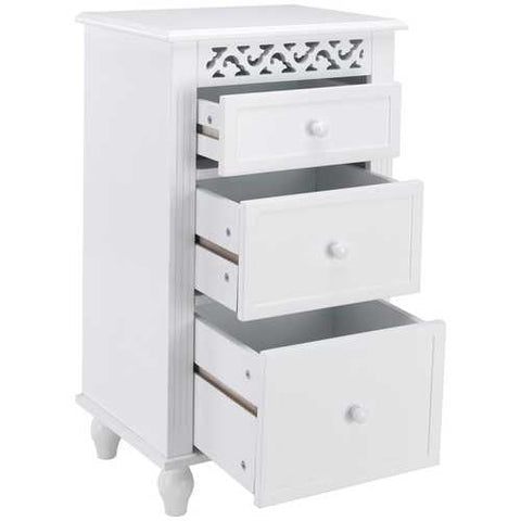 Image of White 3-Drawer Bathroom Floor Linen Cabinet