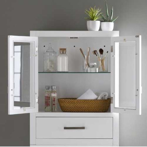 Image of White Modern Bathroom Over the Toilet Space Saver Cabinet