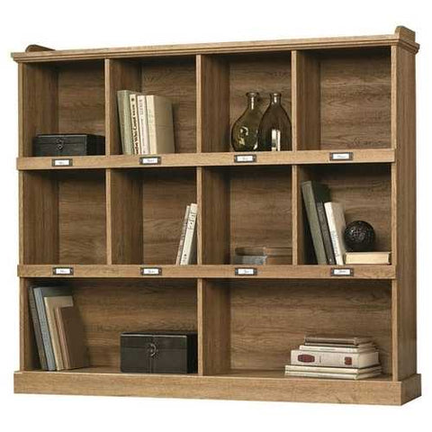 Image of Scribed Oak Wood Finish 53-inch Wide 3-Shelf Bookcase Bookshelf - Made in USA