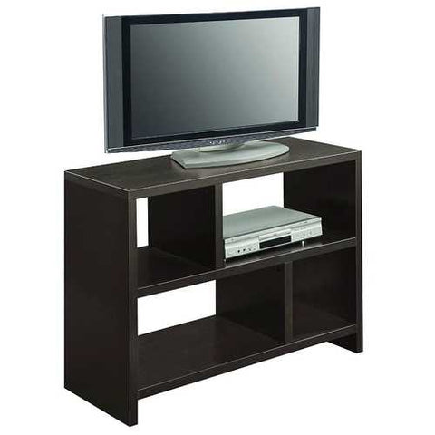 Image of Modern 2-Shelf Bookcase Console Table in Espresso Wood Finish