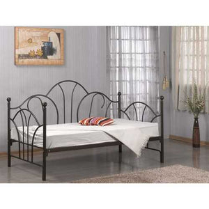 Twin size Day Bed Frame with Slats in Bronze Metal Finish